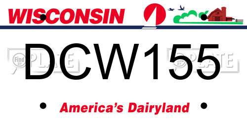 DCW155 Wisconsin License Plate