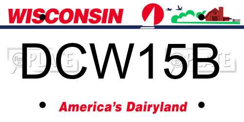 DCW15B Wisconsin License Plate