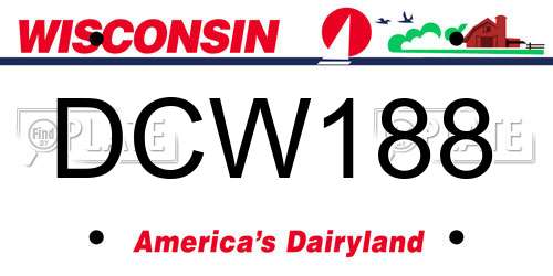 DCW188 Wisconsin License Plate