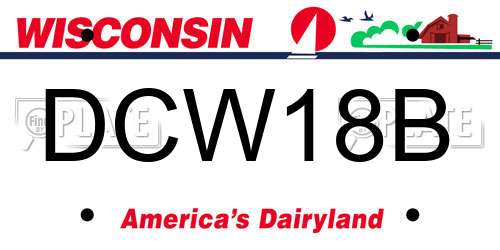 DCW18B Wisconsin License Plate