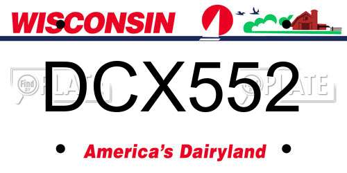 DCX552 Wisconsin License Plate