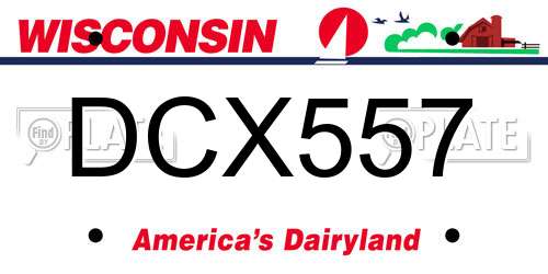DCX557 Wisconsin License Plate