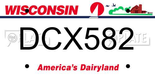 DCX582 Wisconsin License Plate