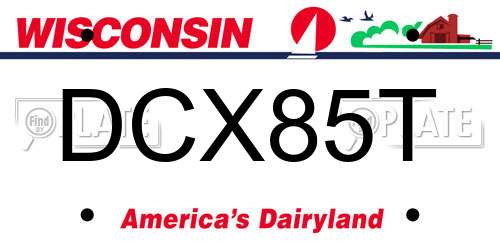 DCX85T Wisconsin License Plate