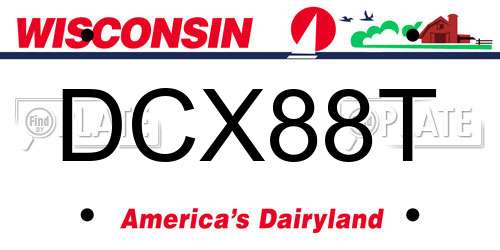DCX88T Wisconsin License Plate