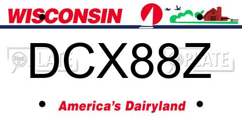 DCX88Z Wisconsin License Plate