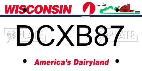 DCXB87 Wisconsin License Plate