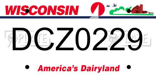 DCZ0229 Wisconsin License Plate