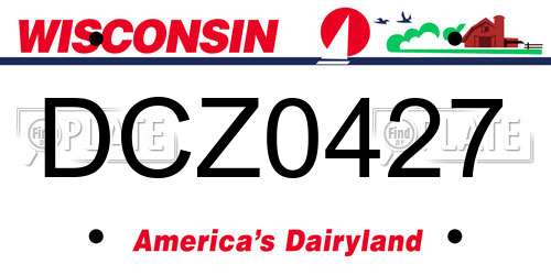 DCZ0427 Wisconsin License Plate
