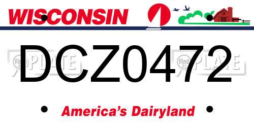 DCZ0472 Wisconsin License Plate