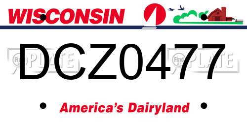 DCZ0477 Wisconsin License Plate
