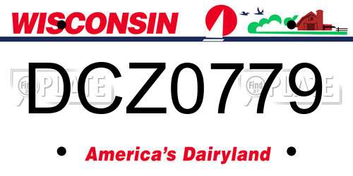 DCZ0779 Wisconsin License Plate