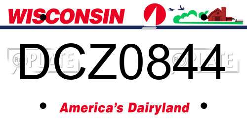 DCZ0844 Wisconsin License Plate