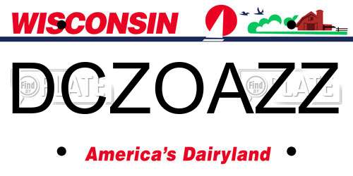 DCZOAZZ Wisconsin License Plate