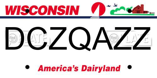 DCZQAZZ Wisconsin License Plate