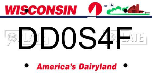 DD0S4F Wisconsin License Plate