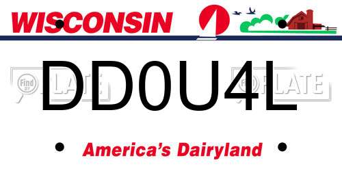 DD0U4L Wisconsin License Plate