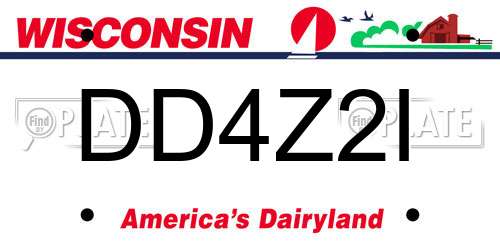 DD4Z2I Wisconsin License Plate