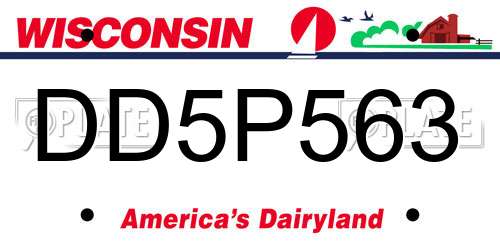 DD5P563 Wisconsin License Plate