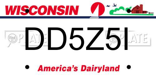 DD5Z5I Wisconsin License Plate