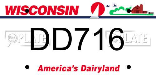 DD716 Wisconsin License Plate