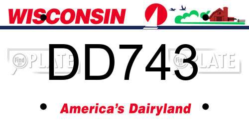 DD743 Wisconsin License Plate