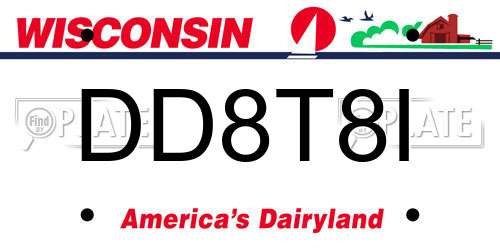 DD8T8I Wisconsin License Plate