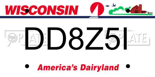 DD8Z5I Wisconsin License Plate