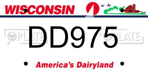 DD975 Wisconsin License Plate