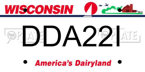 DDA22I Wisconsin License Plate