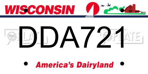 DDA721 Wisconsin License Plate