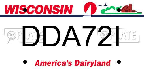 DDA72I Wisconsin License Plate