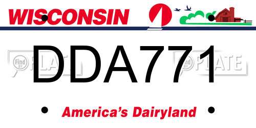 DDA771 Wisconsin License Plate