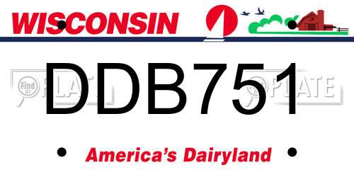 DDB751 Wisconsin License Plate
