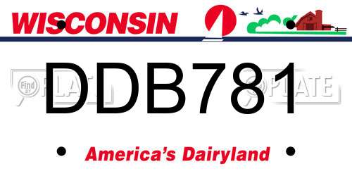 DDB781 Wisconsin License Plate