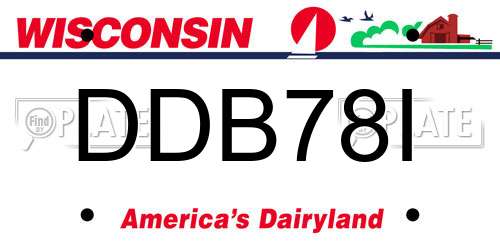 DDB78I Wisconsin License Plate