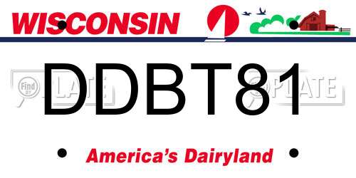 DDBT81 Wisconsin License Plate
