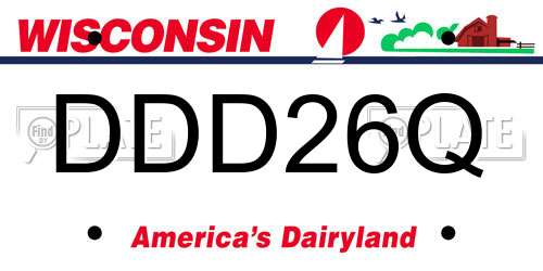 DDD26Q Wisconsin License Plate