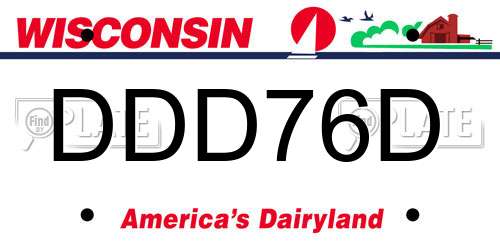 DDD76D Wisconsin License Plate