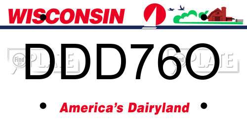 DDD76O Wisconsin License Plate