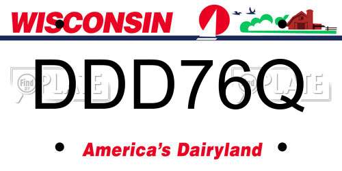 DDD76Q Wisconsin License Plate