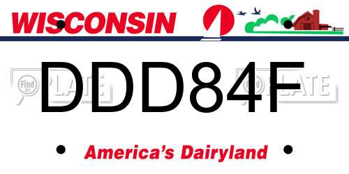 DDD84F Wisconsin License Plate