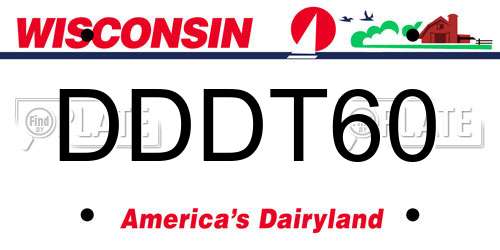 DDDT60 Wisconsin License Plate