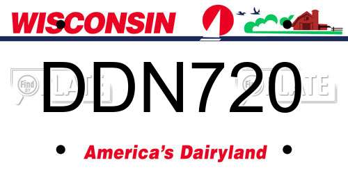 DDN720 Wisconsin License Plate