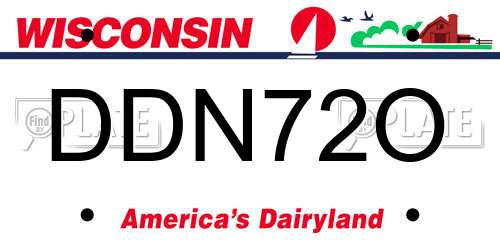 DDN72O Wisconsin License Plate