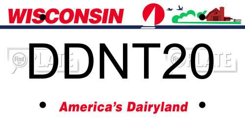 DDNT20 Wisconsin License Plate
