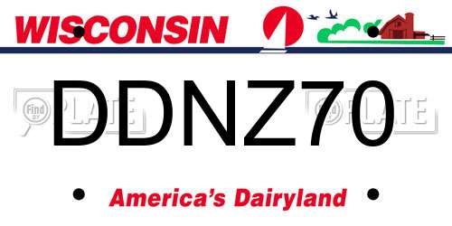 DDNZ70 Wisconsin License Plate