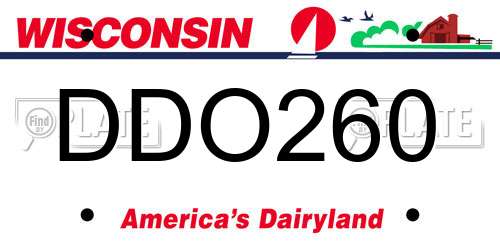DDO260 Wisconsin License Plate