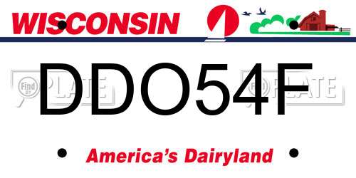 DDO54F Wisconsin License Plate