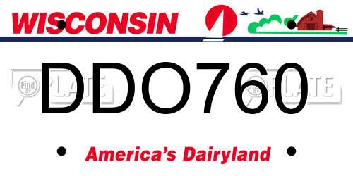 DDO760 Wisconsin License Plate